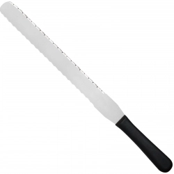 Nóż cukierniczy do ciasta ząbkowany z 2 stron 300 mm Creme - Hendi 840993