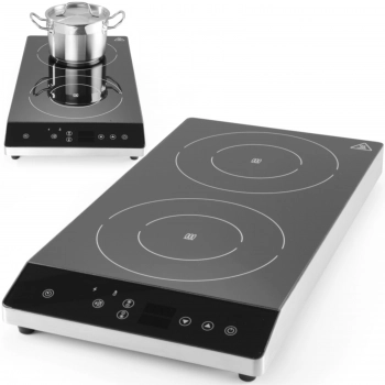 Kuchenka indukcyjna przenośna 2 pola grzewcze OBLIQUE śr. 22 cm 3500 W 230 V - Hendi 239438