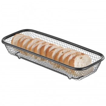 Koszyk druciany do serwowania pieczywa chleba bułek 310x125x55 mm czarny - Hendi 425572