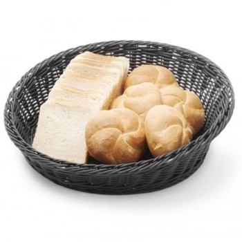 Kosz ekspozycyjny na pieczywo owoce skośny okrągły śr. 370 mm czarny - Hendi 426593