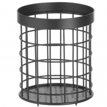Pojemnik koszyk na sztućce okrągły czarny śr. 120 mm - Hendi 427033