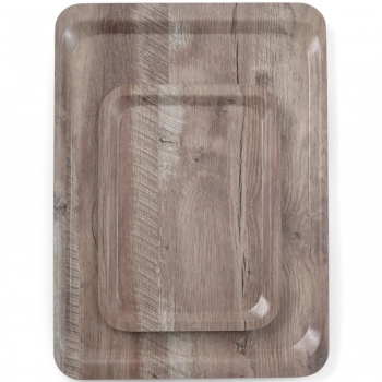 Taca do serwowania laminowana ciemne drewno 430 x 330 mm - Hendi 508886