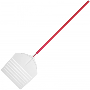 Łopata do pizzy kwadratowa perforowana z aluminium 450 x 450 mm dł. 1650 mm - Hendi 617380