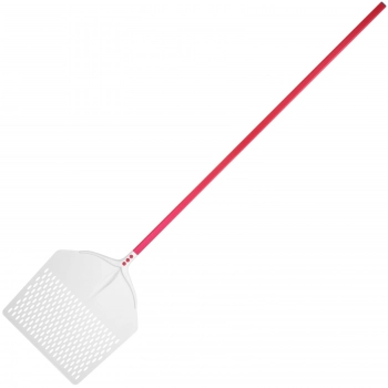 Łopata do pizzy kwadratowa perforowana z aluminium 450 x 450 mm dł. 1950 mm - Hendi 617397