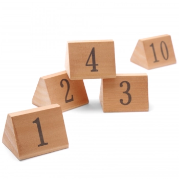 Numery tabliczki informacyjne na stoliki od 1 do 10 drewniane 10 szt. - Hendi 664322