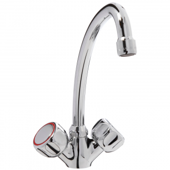 Bateria umywalkowa sztorcowa stojąca jednootworowa nierdzewna wys. 225 mm - Hendi 810248
