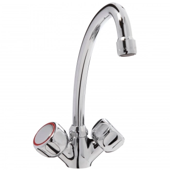 Bateria umywalkowa sztorcowa stojąca jednootworowa nierdzewna wys. 225 mm - Hendi 810248