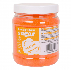 Kolorowy cukier do waty cukrowej pomarańczowy o smaku pomarańczowym 1kg