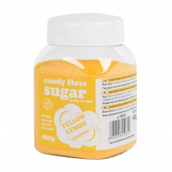 Kolorowy cukier do waty cukrowej żółty o smaku cytrynowym 400g