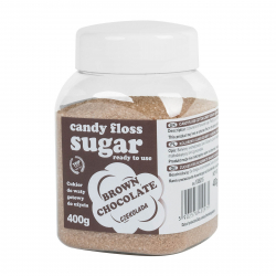 Kolorowy cukier do waty cukrowej brązowy o smaku czekoladowym 400g