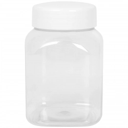 Słoik kwadratowy z pokrywką gwint 63/485 transparentny 500ml