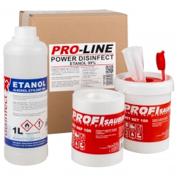 POWER DISINFECT ETANOL 99% zestaw do dezynfekcji rąk i powierzchni  PRO-LINE