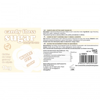 Cukier do waty cukrowej biały o smaku lodowym 1kg
