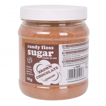 Kolorowy cukier do waty cukrowej brązowy o smaku czekoladowym 1kg