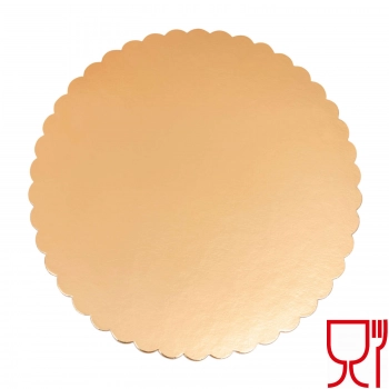 Podkłady pod TORT grube złote foliowane MONTEVERDI śr. 26cm 50szt.