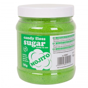 Kolorowy cukier do waty cukrowej zielony o smaku mohito mojito 1kg