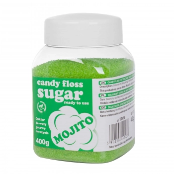 Kolorowy cukier do waty cukrowej zielony o smaku mohito mojito 400g