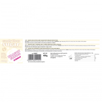 Cukier do waty cukrowej biały o smaku smoczego owocu pitahaja 400g