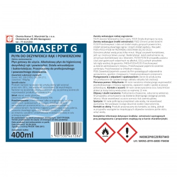 Płyn do dezynfekcji rąk i powierzchni BOMASEPT G 400ml