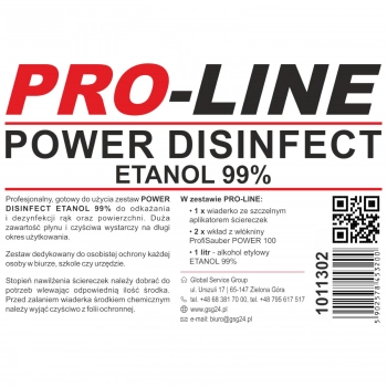 POWER DISINFECT ETANOL 99% zestaw do dezynfekcji rąk i powierzchni  PRO-LINE