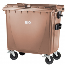 Bio kontener pojemnik na odpady BIO śmieci i odpadki spożywcze ATEST - brązowy 770L