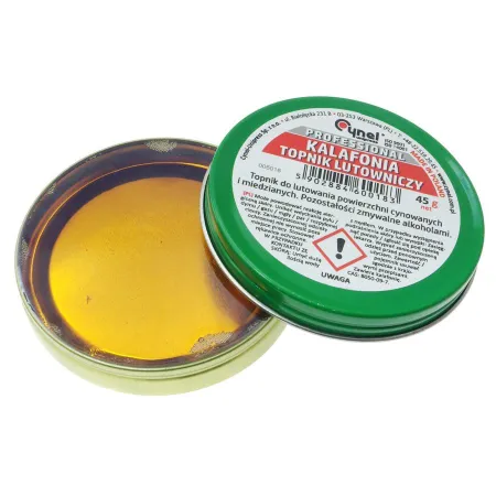 Kalafonia lutownicza 45g CYNEL – wysokiej jakości topnik do lutowania elektroniki i przewodów.