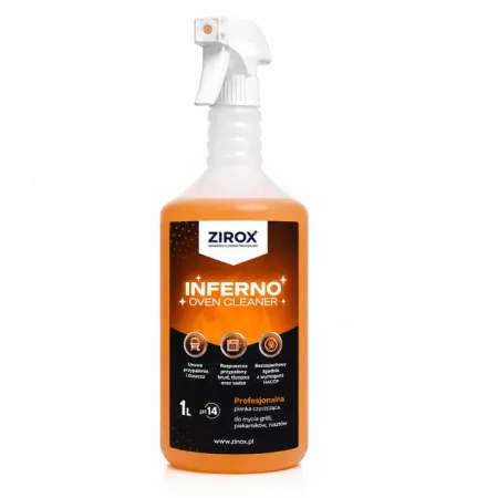 ZIROX Inferno Oven Cleaner — profesjonalna pianka do piekarnika i grilla bez szorowania | pH 14, HACCP, 1–20 L